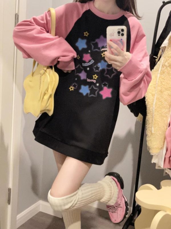 Starry Pastel Goth Sweater Hot on Sale