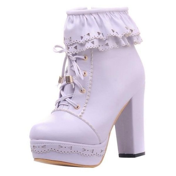 Ruffled Lace Booties on Sale