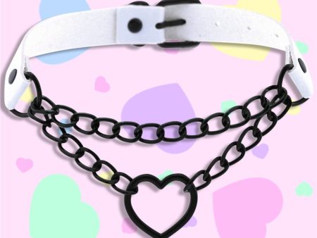 Pastel Goth Heart Choker Discount