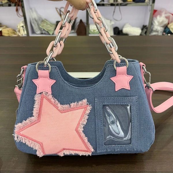 Starry Denim Shoulder Handbag Online