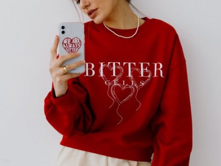 ★Bitter Cells★ Heart Balloon Sweat Shirt Discount