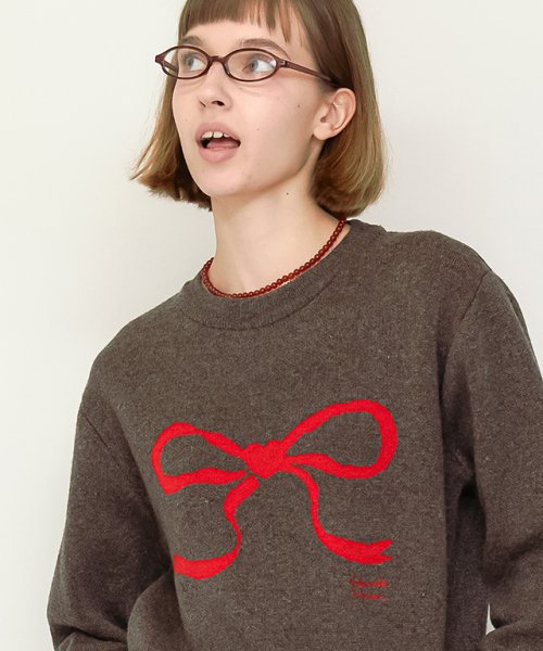 ★RonRon★ Heart Ribbon Jacquard Knit For Sale