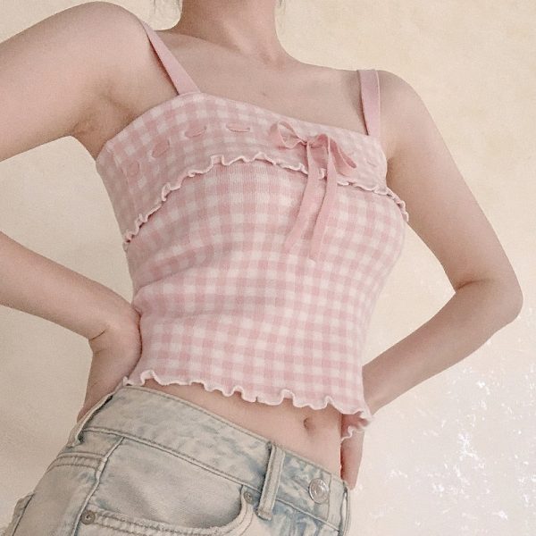 Pink Plaid Princess Crop Top Sale