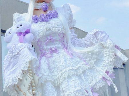 Purple Rose Ethereal Lace Dress Fashion