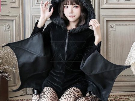 Fuzzy Black Bat Costume Set Cheap