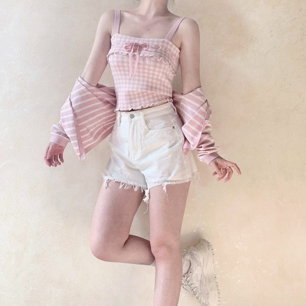 Pink Plaid Princess Crop Top Sale