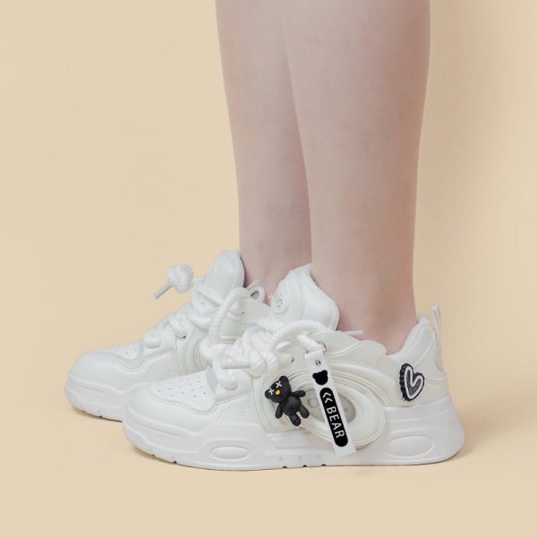 Creepy Teddy White Runners Fashion