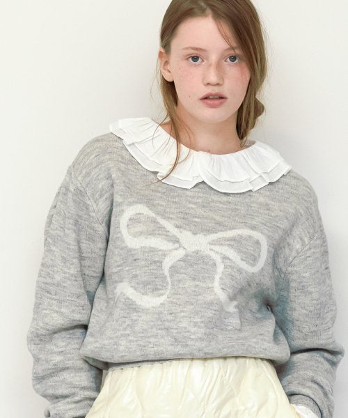 ★RonRon★ Heart Ribbon Jacquard Knit For Sale