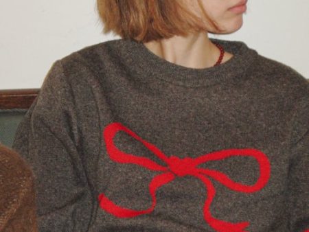 ★RonRon★ Heart Ribbon Jacquard Knit For Sale