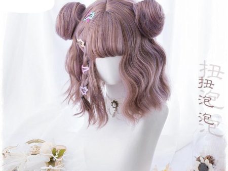 Wavy Bob With Buns Wig Hot on Sale