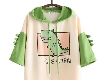 Japanese Hooded Dino Tee For Cheap