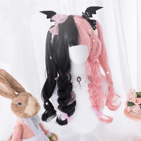 Black Pink Pastel Goth Wig Cheap