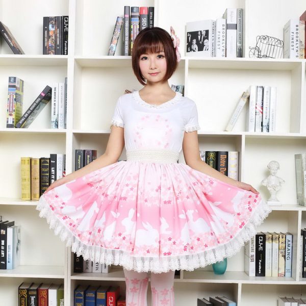 Cherry Blossom Bunny Skirt For Cheap