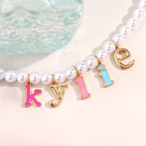 Custom Pearl Name Necklace Discount