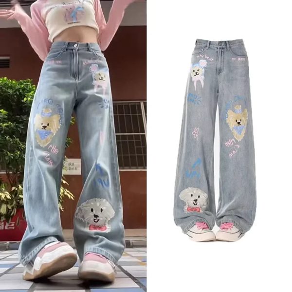 Tiny Pupper Oversized Denim Jeans Online now