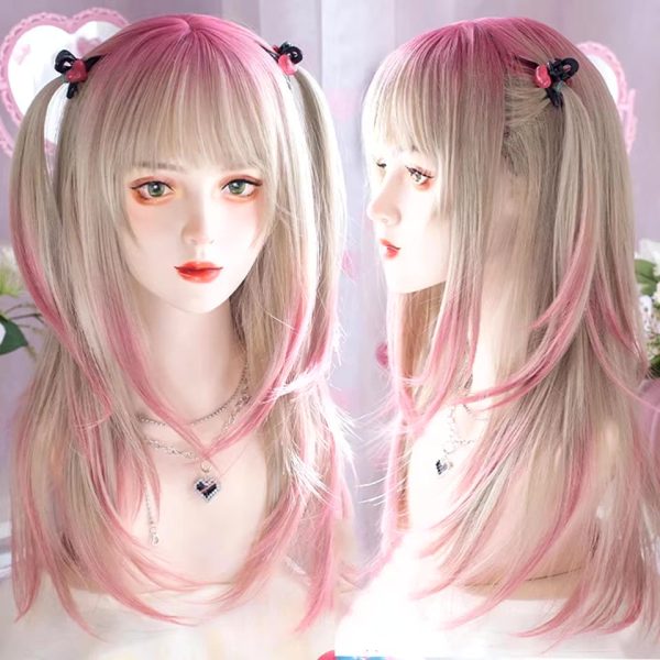 Two Tone Pink Cosplay Wig Fashion