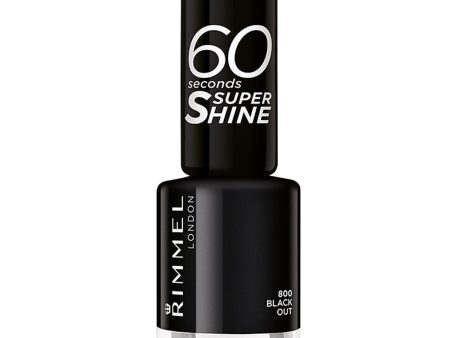 Rimmel 60 Seconds Super Shine Nail Polish 800 Black Out on Sale