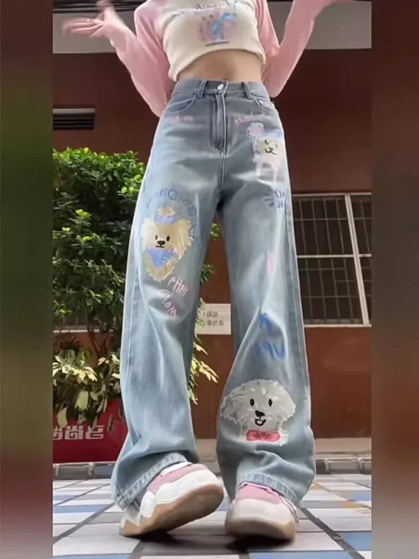 Tiny Pupper Oversized Denim Jeans Online now