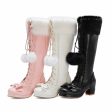 Bow Fur Knee High Boots Online