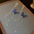 Blue Butterfly Dangle Drop Earrings Supply