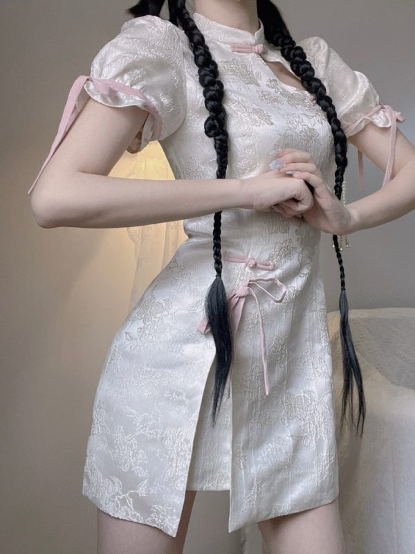 White Cheongsam Dress Online now