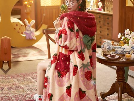 Oversized Fuzzy Strawberry Nightgown For Sale