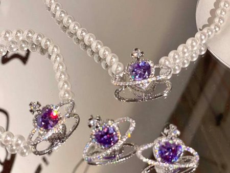 Purple Pearl Princess Jewelry Set Online now