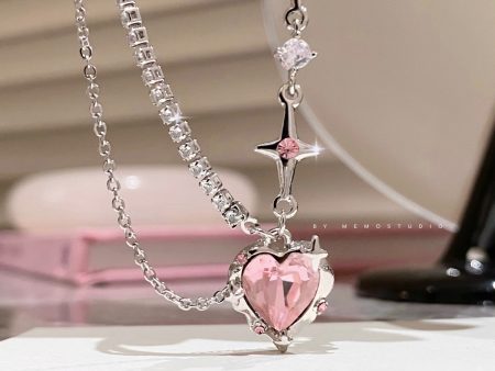 Starry Love Crystal Dangle Necklace Sale