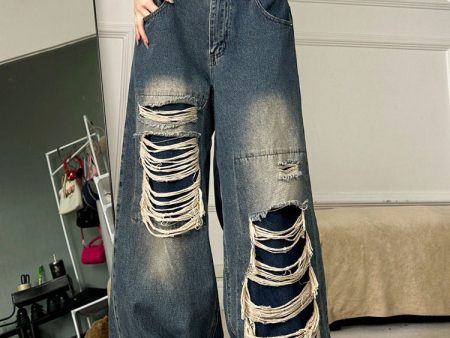 Y2K Destroyed Oversized Jeans Online Hot Sale