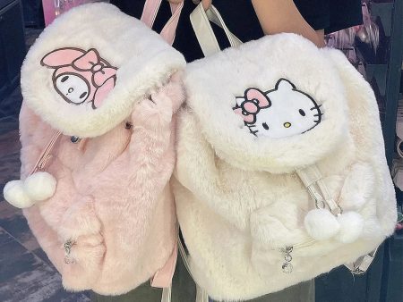 Fuzzy Kawaii Pompom Backpacks on Sale