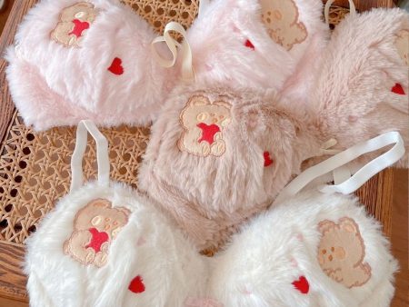 Valentine Fuzzy Bear Lingerie Set Online Sale