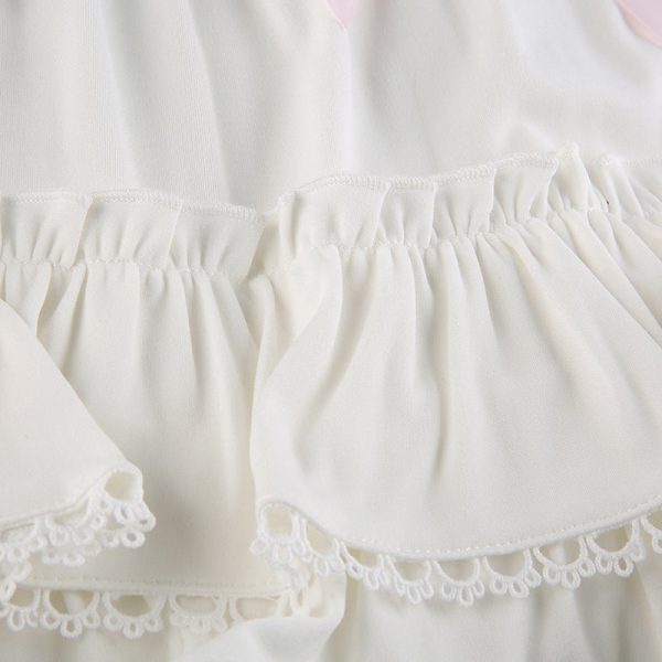 White Lace Ruffled Skirt For Discount