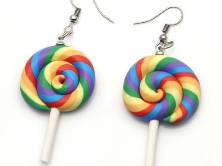 Rainbow Lollipop Earrings Cheap