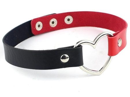 Vegan Leather Heart Collar on Sale