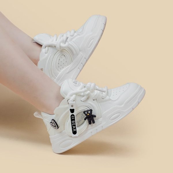 Creepy Teddy White Runners Fashion