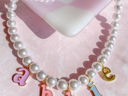 Custom Pearl Name Necklace Discount