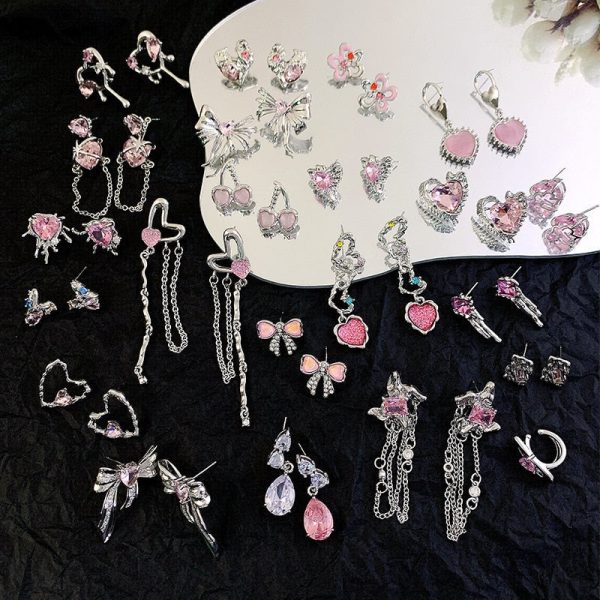 Pink Princess Dangle Earrings For Sale