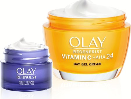 Olay Vitamin C & AHA24 Moisturiser Face Cream with Retinol Travel Size Night Cream Skin Care Set Online Hot Sale