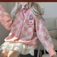 Kawaii Checkered Cardigan Sale