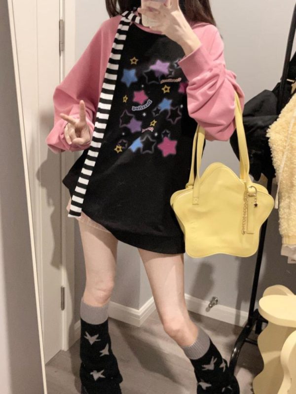 Starry Pastel Goth Sweater Hot on Sale