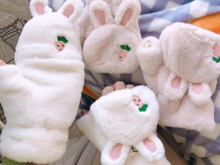 Strawbunny Plush Mittens Online Sale