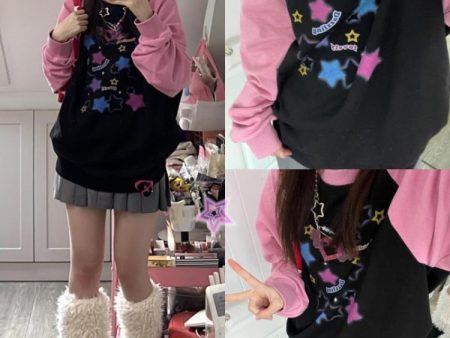 Starry Pastel Goth Sweater Hot on Sale