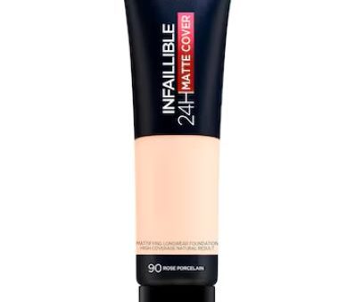 L Oreal Infaillible 24HR Matte Cover Foundation 90 Rose Porcelain on Sale