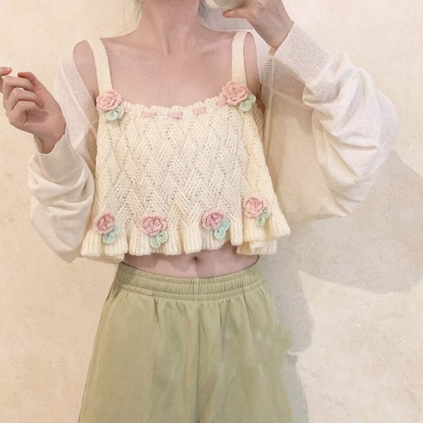 Knit Tulip Fairy Crop Top Supply